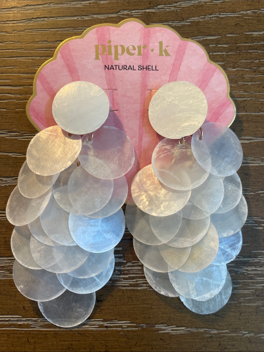 Piper K Natural 🐚Shell🐚 Cascade Drop Earrings New on Tag Card